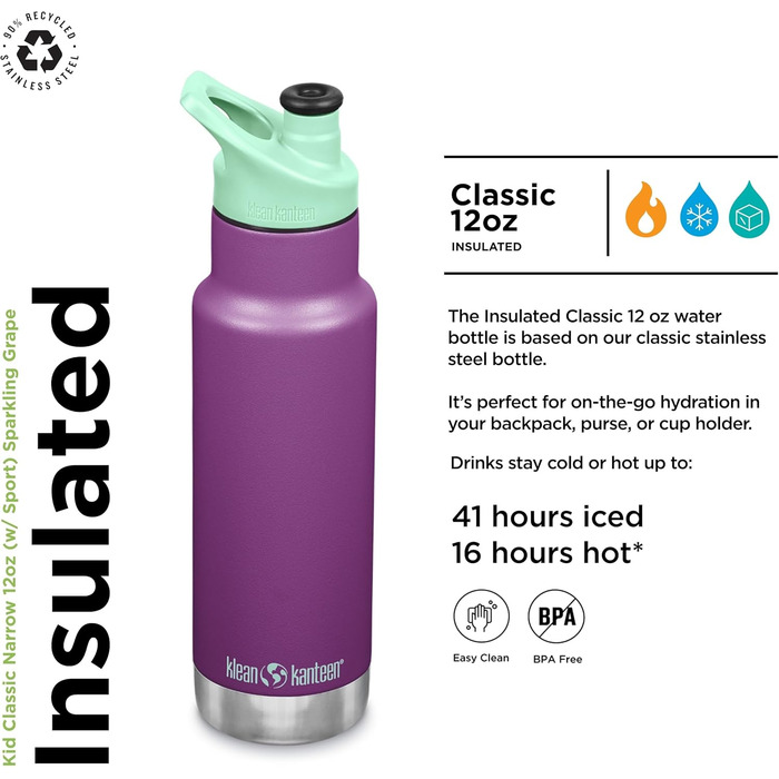 Пляшка для води Klean Kanteen Classic Sport, універсальна, для дорослих