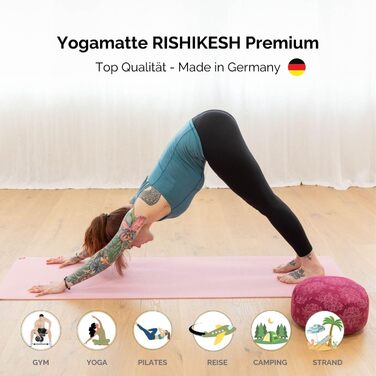 Йога-мат Bodhi Rishikesh Premium 60, антиковзкий, екологічний, для йоги та пілатесу, OEKO-TEX, вироблено в Німеччині