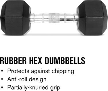 Гантель Weider Rubber Hex 4,5 кг