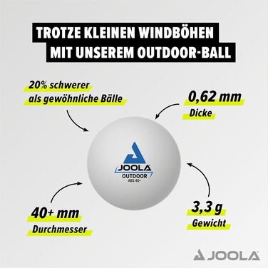 Набір для настільного тенісу JOOLA Vivid Outdoor 2 ракетки для настільного тенісу 3 м'ячі для настільного тенісу чохол для настільного тенісу, салатовий/синій, 6 предметів одинарний