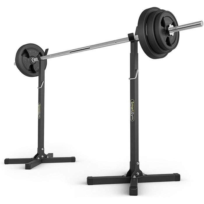 Marbo Sport стійки для присідань з довгою штангою SG-10, пара, регульовані, для силових тренувань, фітнесу, чорні