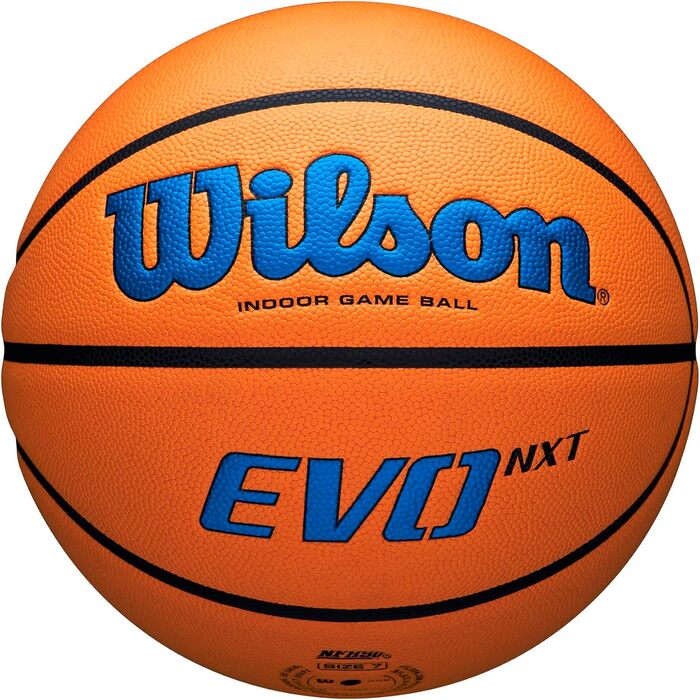 Офіційний баскетбольний м'яч WILSON NCAA Evo NXT у приміщенні, розміри 6 і 7 розмір 7 - 29.5 (Royal/Orange, розмір 7 - 29.5')