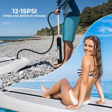 Надувна SUP дошка для серфінгу 10FT з аксесуарами, регульованим веслом, насосом, рюкзаком, страховочним шнуром, для дорослих, до 200 кг, для водних видів спорту