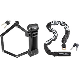 Велозамок Kryptonite Keeper 510 та Keeper 785, ланцюговий та тросовий, чорний, 3мм/100см, інтегрований замок
