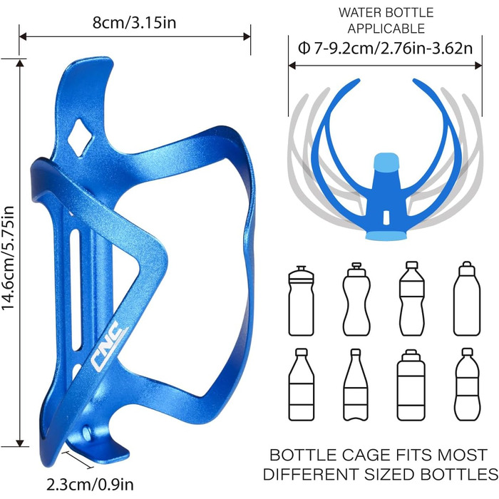 Клітка для пляшок ЧПУ для велосипедів, 2 уп. (синій, помаранчевий)