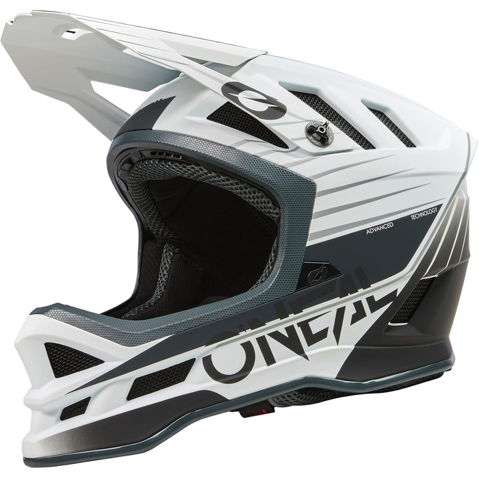 Шолом для гірського велосипеда O'NEAL Blade Polyacrylite MTB Downhill для дорослих, вентиляція, Dri-Lex, ABS, бірюзово-неоново-жовтий, розмір XS, білий/сірий