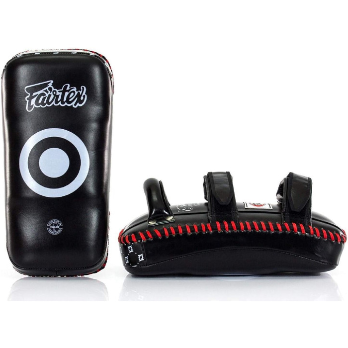 Накладки для кікбоксингу Fairtex Thai Superior - чорна/червона шкіра