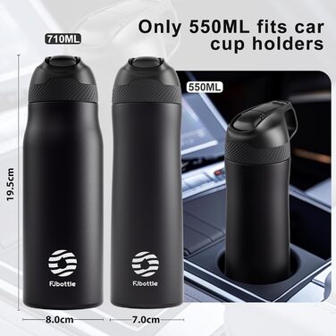 Термобутилка Fjbottle з трубочкою та кришкою, 550/710 мл, нержавіюча сталь, BPA-free, для спорту, подорожей, чоловіків і жінок, герметична