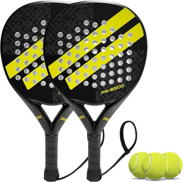 Ракетка IANONI Padel з вуглецевого волокна поверхня з піною Eva Memory Flex Core Падел Тенісні ракетки веслування Тенісна ракетка (T-жовта)