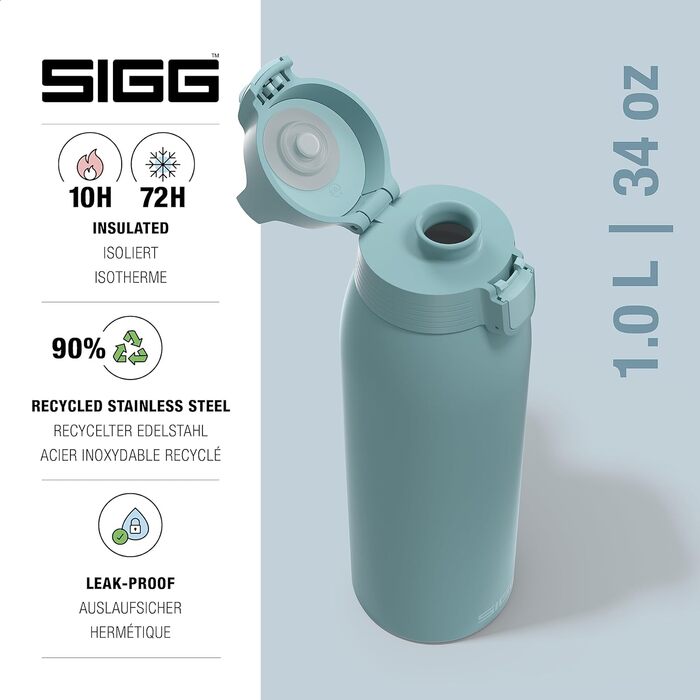 Термос SIGG Shield Therm One 1 л, газований, без BPA, перероблена сталь