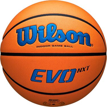 Офіційний баскетбольний м'яч WILSON NCAA Evo NXT у приміщенні, розміри 6 і 7 розмір 7 - 29.5 (Royal/Orange, розмір 7 - 29.5')