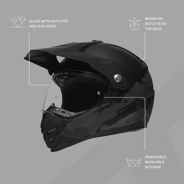 Мотошолом IMX RACING MXT-01 для бездоріжжя, 2 розміри оболонки, 3 розміри EPS, скло з UV-фільтром і сонцезахистом, знімна підкладка