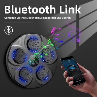 Боксерський автомат ADSAQOP LED Bluetooth, 9 режимів, чорний