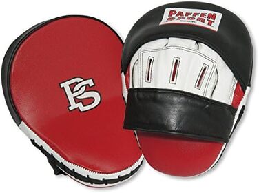 Paffen Sport PRO професійна падла для боксу з натуральної шкіри, ручна робота, червоно-чорно-біла, для тренувань у боксі та єдиноборствах