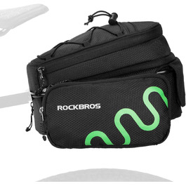 Кофр ROCKBROS 6-8L з кронштейном, чохол, світловідбиваючий, чорний