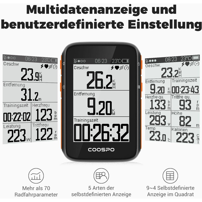 Велокомп'ютер COOSPO BC200 GPS, Bluetooth 5.0 ANT, 2.4