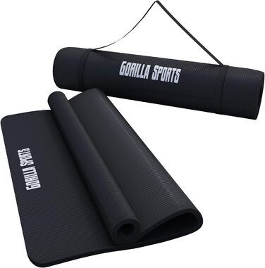 Килимок для йоги GORILLA SPORTS - 190x60/100x1,5 см, антиковзкий, без фталатів