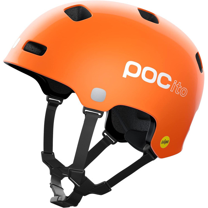 Дитячий велосипедний шолом POC POCito Crane MIPS з ротаційним захистом, флуоресцентними кольорами та підвищеною видимістю