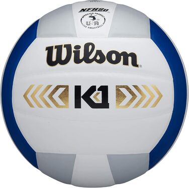 Волейбольний м'яч Wilson Unisex-Adult K1 Gold (офіційний розмір, синій/білий/сріблястий)