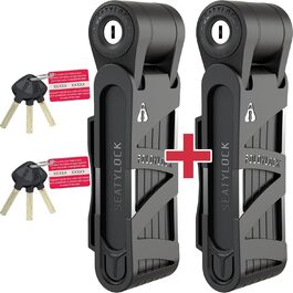 Компактний складаний замок FoldyLock для велосипеда, набір з 2 велозамків з 6 однаковими ключами і кріпленням, високий рівень безпеки, легкий, для електровелосипеда, самоката, довжина 85 см