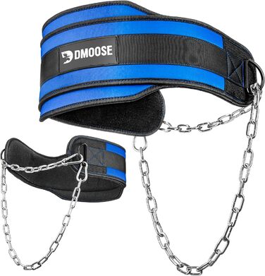Пояс для підтягувань DMoose з ланцюгом 36'', важкий сталевий ланцюг, комфортна посадка, подвійна прошивка для бодібілдингу та важкої атлетики
