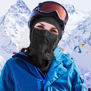 Маска Voofly Balaclava флісова вітрозахисна унісекс чорний