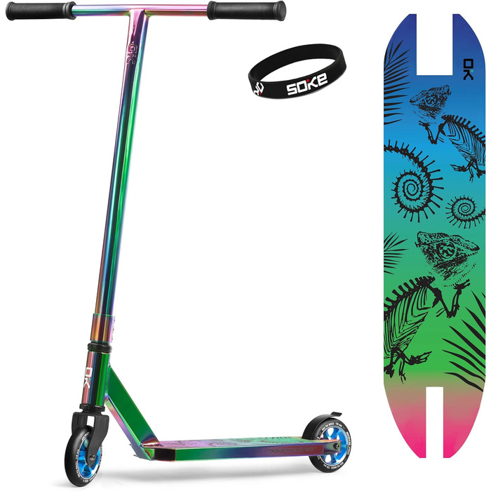 Трюковий самокат SOKE PRO Street Neo Chrome Kick Scooter з кульковим підшипником ABEC 9 Самокат Скутер для дорослих та дітей SOKE