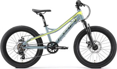 Велосипед BIKESTAR Alu 20, 6-9 років, 7-шв. Shimano, дискові гальма, сірий/жовтий