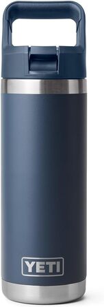 Термобутилка YETI Rambler C з трубочкою, вакуумна, нержавіюча сталь, 532 мл, синя