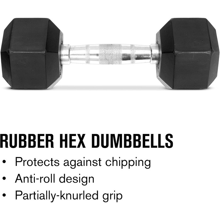 Гантель Weider Rubber Hex 4,5 кг