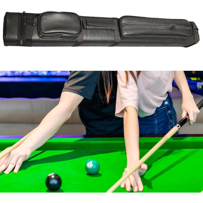 Сумка для більярду Dickly Pool Cue Bag 4 отвори Футляр для зберігання більярду Легкий захисний тримач Сумка з PU шкіри (9 отворів чорна)