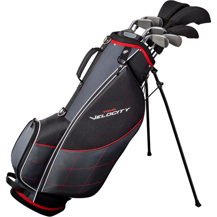 Набір ключок для гольфу WILSON Tour Velocity, 11 шт, чорний/червоний