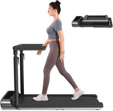 Бігова доріжка WalkingPad R3 Hybrid+ для дому, складана, 1-12 км/год, з дистанційним керуванням, LED-дисплеєм, тримачем для планшета, ультратиха, подвійна амортизація, підключення Apple Watch, не потребує збирання