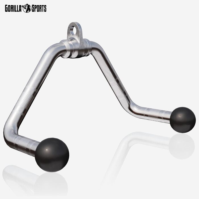 GORILLA SPORTS® рукоятки для кросовера: широкий ричаг, гриф для біцепса і трицепса, SZ-гриф, латтяг, з обертовим шарніром, нековзні, хромовані – аксесуари для тренажерів, тренажер передпліччя