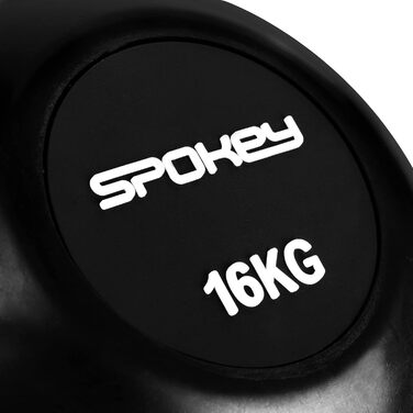 Ваги SPOKEY LUX Гиря професійна, чавунна прогумована гиря з хромованою ручкою, чорні гирі, професійні обважнювачі для гантелей Klugel для силових тренувань (16)