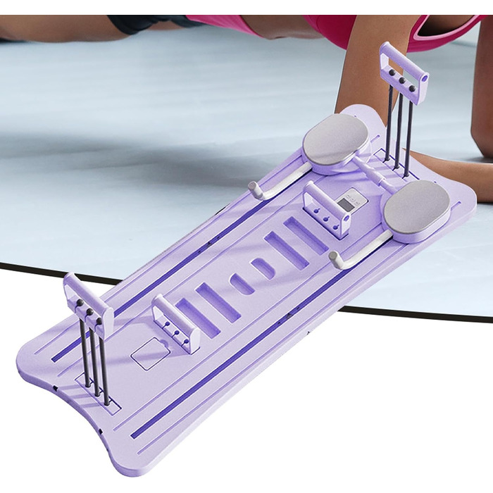 Дошка для пілатесу Smileshiney для дому, Pilates Glide Board-Дошка для вправ Pilates Glide Багатоцільовий самокат, складаний тренажер для домашніх тренувань Core для формування всього вашого тіла (фіолетовий)