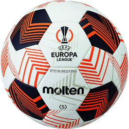 Офіційний футбольний м'яч Molten 5000 UEL UEFA Europa League, розмір 5, для підлітків та дорослих, Acentec, матова текстура, FIFA Quality Pro