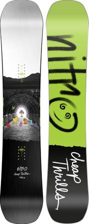 Чоловічі сноуборди Nitro Cheap Thrills 23 All Mountain Urban Freestyle Twin Board Wide (148, Multicolor)