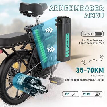 Електровелосипед складаний HITWAY E-Bike 250Вт 25км/год 35-70км 16" Black