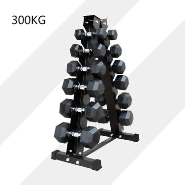 Стійка для гантелей Queiting 300 кг, 6-рівнева, вуглецева сталь Gym