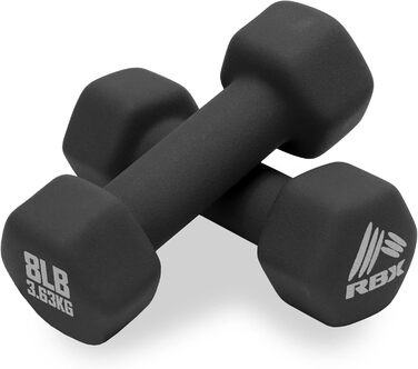 Набір гантелей RBX Weights – неопренові гантелі з нековзною ручкою, антиковзкі, для силових тренувань вдома та у спортзалі