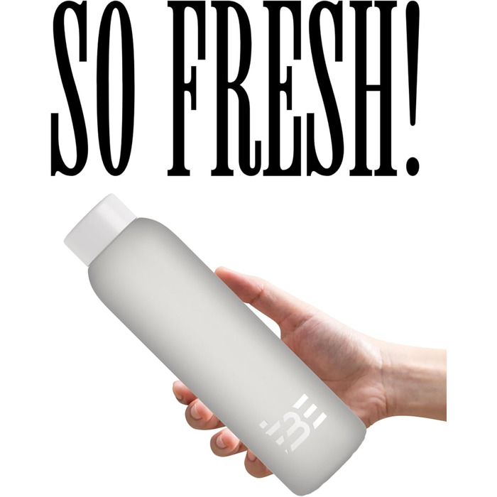 Be-Active Пляшка для води 1 л з боросилікатного матового скла, BPA-free, з мотиваційною розміткою часу