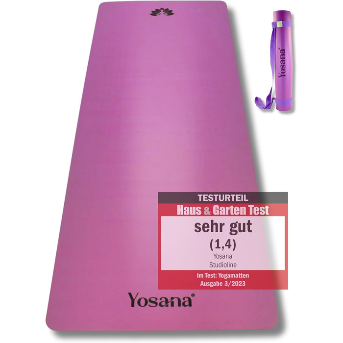 Килимок для йоги Yosana ULTRA GRIP, 183x68см, 4мм, з ремінцем