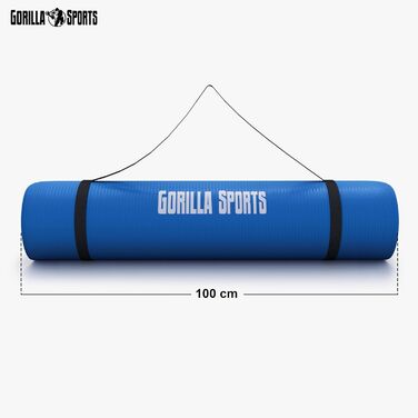 Килимок для йоги GORILLA SPORTS 190x60/100x1,5 см, не ковзає, без фталатів