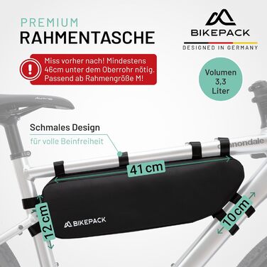 Велосипедна сумка на раму BIKEPACK для шосейних і гірських велосипедів, преміум якості, верхня сумка для байкпакінгу