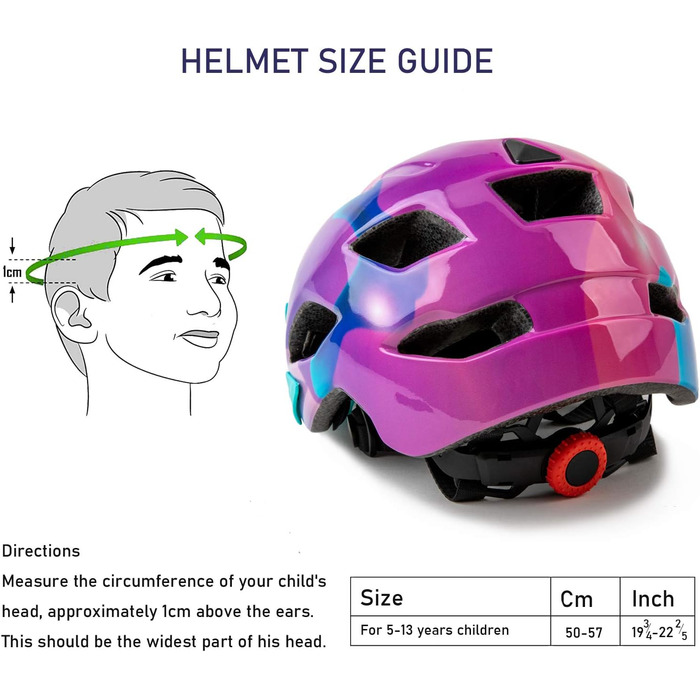 Велосипедний шолом SIFVO дитячий хлопчики та дівчатка 50-57см, дитячий велосипедний шолом зі знімним візором Дитячий шолом Мультиспортивний шолом Дитячий безпечний та зручний 5-14 років (фіолетовий)