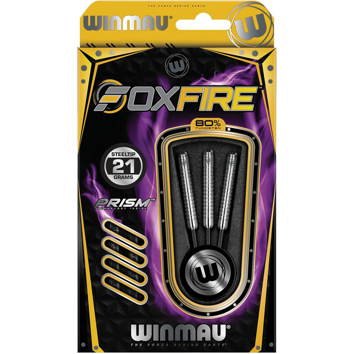 Набір дротиків Winmau Foxfire Profi з вольфрамовим наконечником, польотами та валами