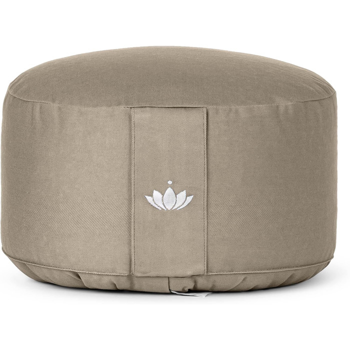 Подушка для медитації Lotuscrafts Yoga Cushion Extra High - Висота сидіння 20 см - Бавовняний чохол, який можна прати - Подушка для сидіння для йоги з наповнювачем зі спельти - Сертифіковано GOTS (світло-коричневий)