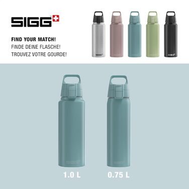 SIGG Алюмінієва пляшка для напоїв WMB One, для газованих напоїв, герметична, легка, BPA-free, Швейцарія, 1 л/0,75 л, Outdoor
