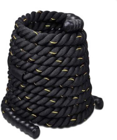 Мотузка для фітнесу NENGGE Battle Rope 50MM*12M, чорний/жовтий